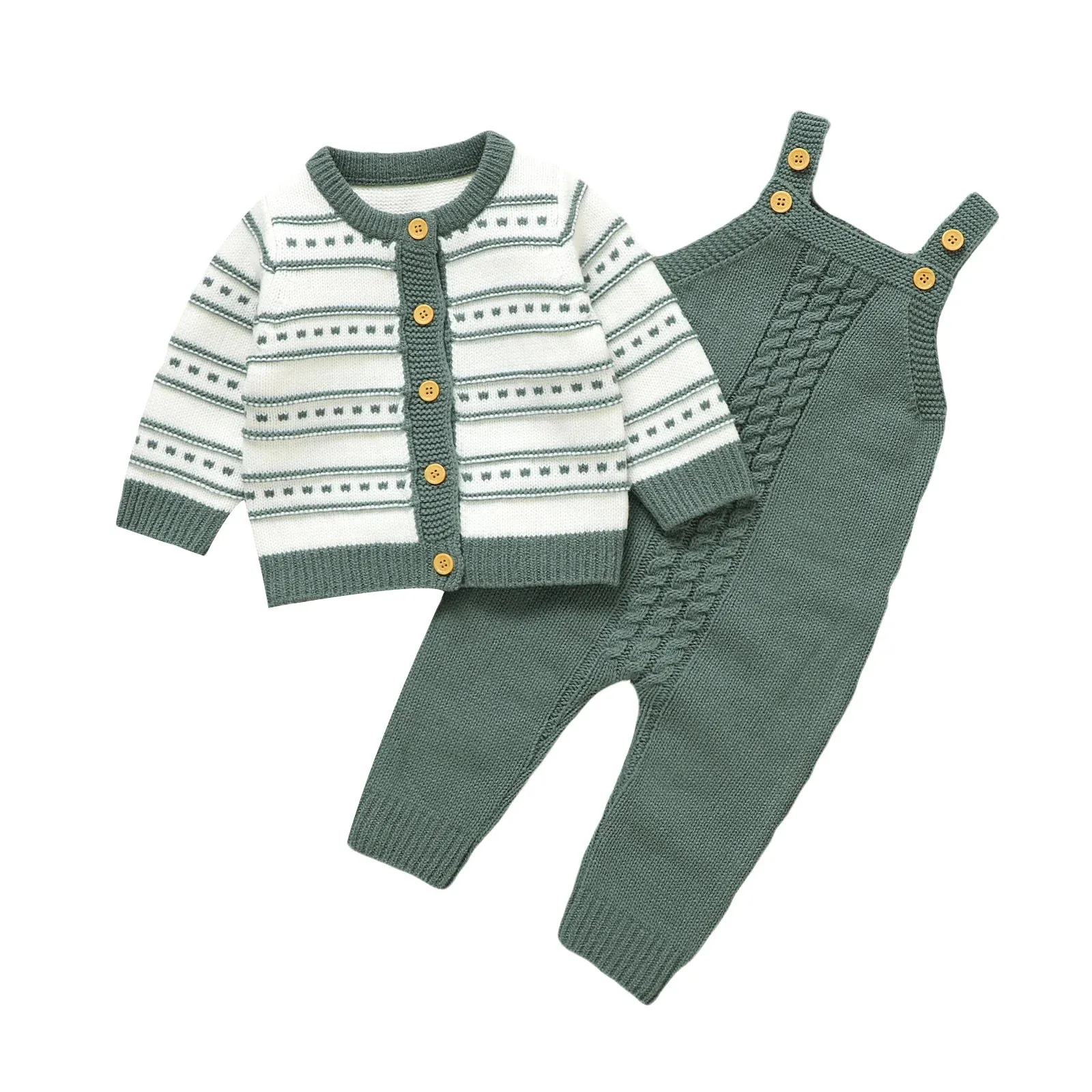 Warm Knit Cardigan & Sleeveless Romper Set (2-Piece, 0-24M)