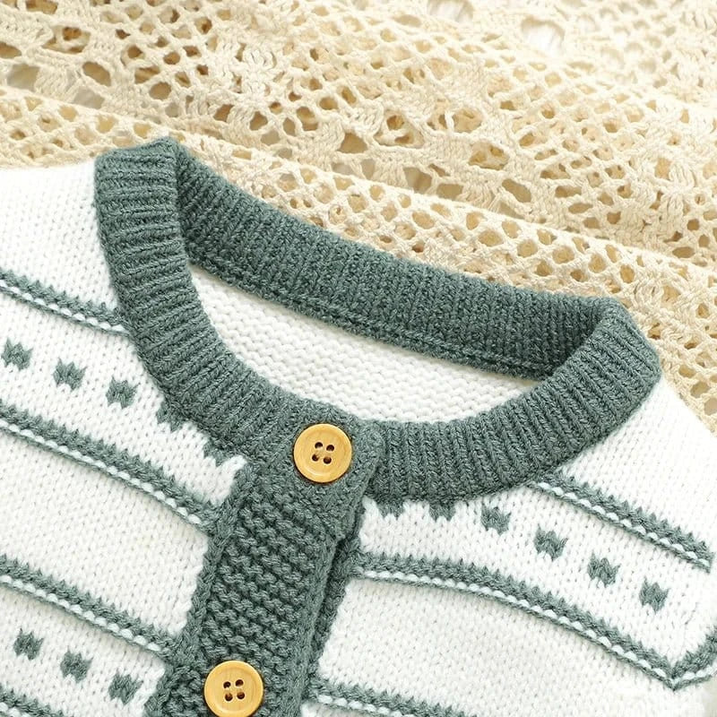 Warm Knit Cardigan & Sleeveless Romper Set (2-Piece, 0-24M) - Image 4