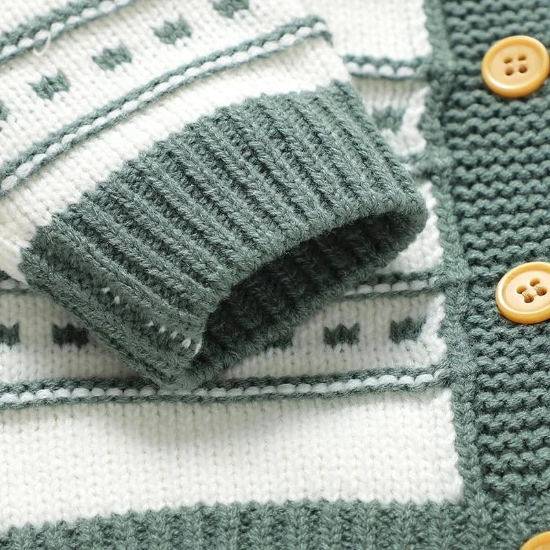 Warm Knit Cardigan & Sleeveless Romper Set (2-Piece, 0-24M) - Image 5
