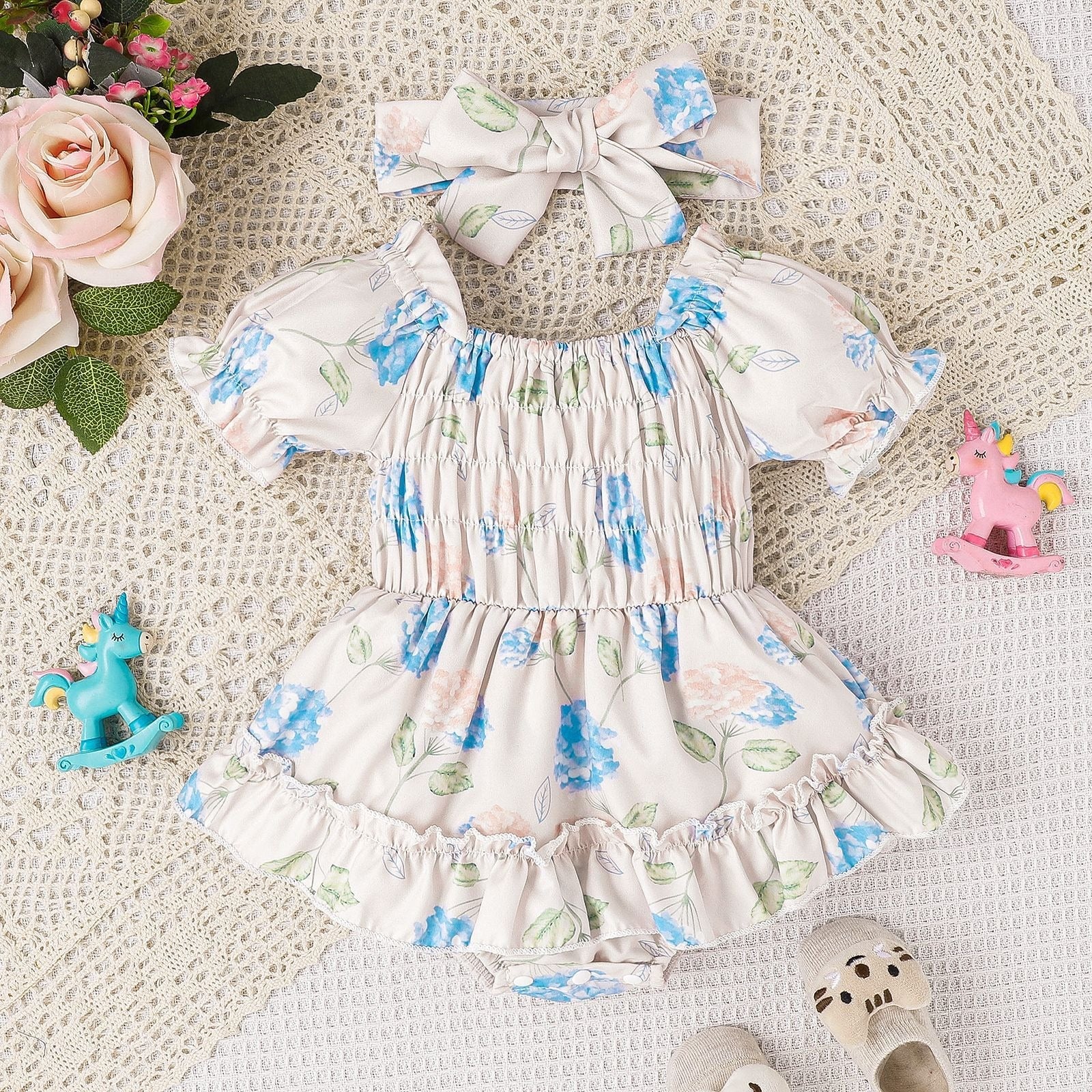 Floral Skirt-Hem Romper (3-24M) - Image 6
