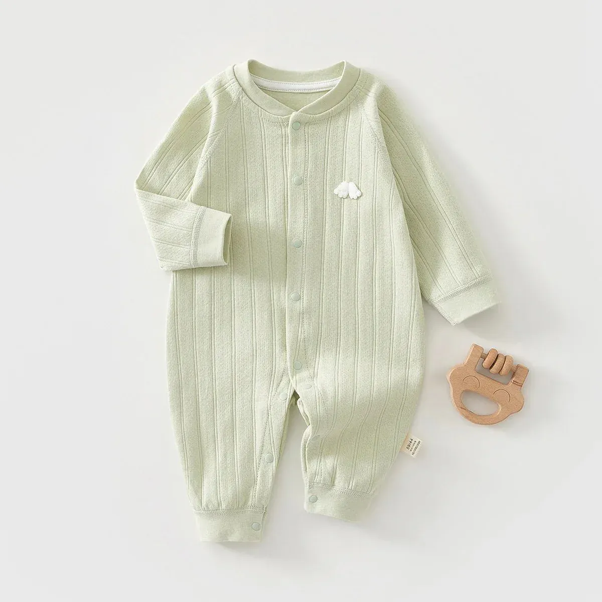 Angel Wings Embroidered Romper (0-12M)