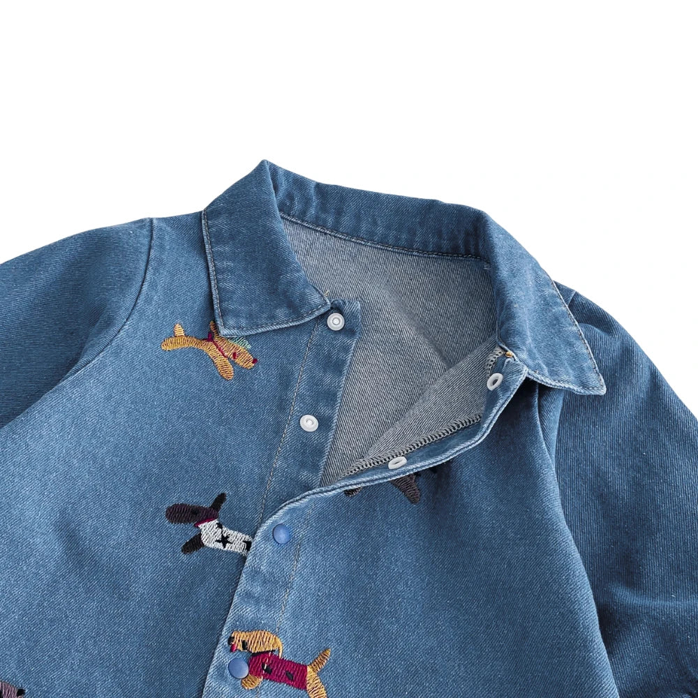 Baby Denim Embroidered Jumpsuit – Long Sleeve One-Piece Outfit (3-24M) - Image 4