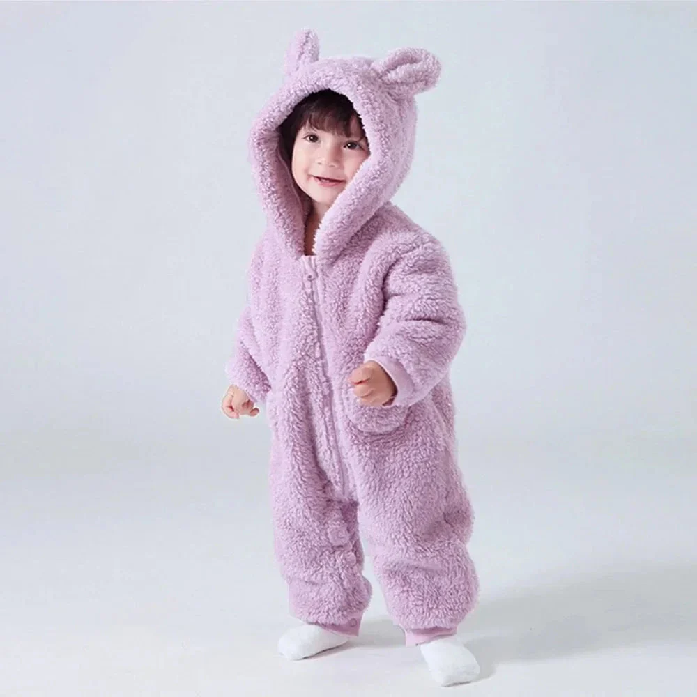 Baby Fleece Hooded Jumpsuit – Cozy Bear One-Piece (0-24M) - Image 6