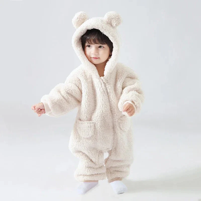 Baby Fleece Hooded Jumpsuit – Cozy Bear One-Piece (0-24M) - Image 7