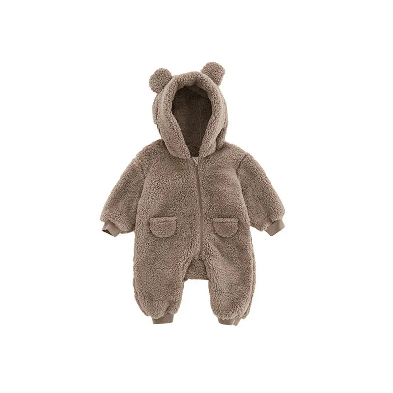 Baby Fleece Hooded Jumpsuit – Cozy Bear One-Piece (0-24M) - Image 9