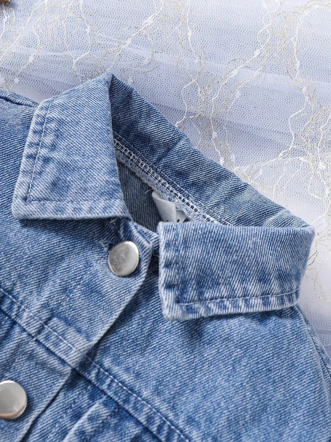 Baby Girl Denim 3-Piece Outfit Set – Jacket, Skirt & Knit Top (6-36M) - Image 6