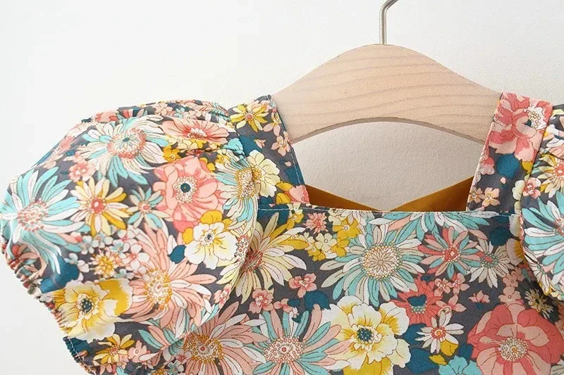 Baby Girl Floral Summer Dress – Puff Sleeve Korean Style (6–36M) - Image 5