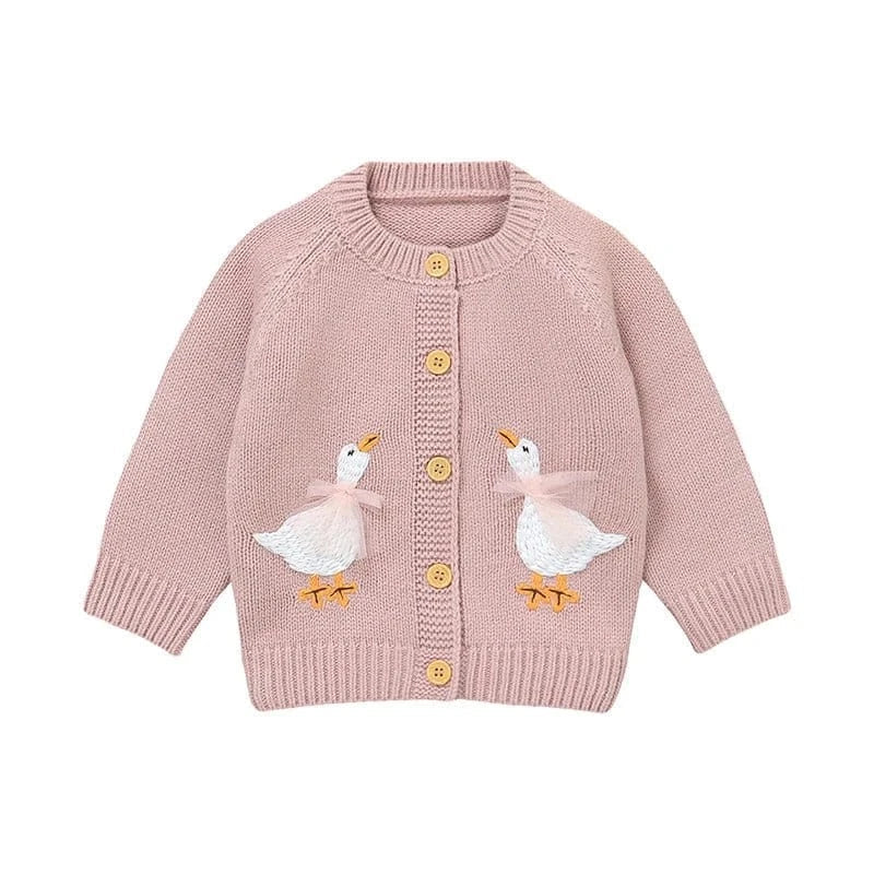 Goose Embroidery Cardigan & Hat Set (3-24M) - Image 13