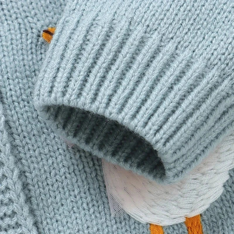 Goose Embroidery Cardigan & Hat Set (3-24M) - Image 6