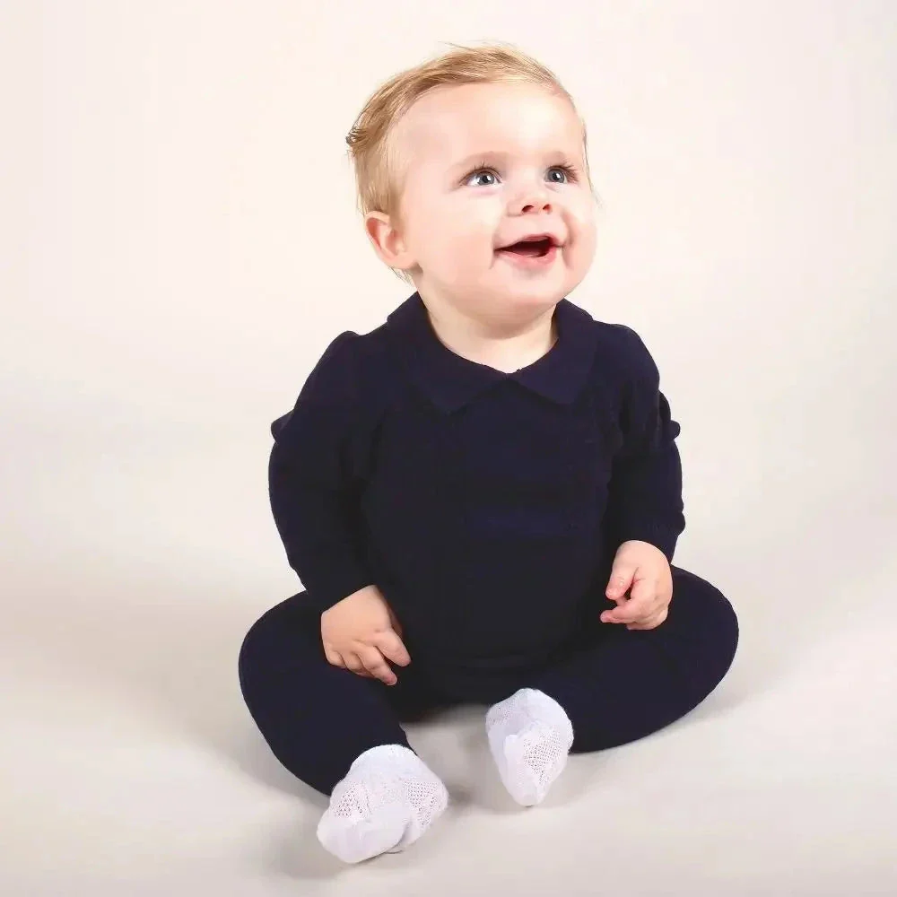 Baby Knit Cotton Set with Collar Pullover & Pants – Long Sleeve Infant Outfit (3-24M) - Image 5