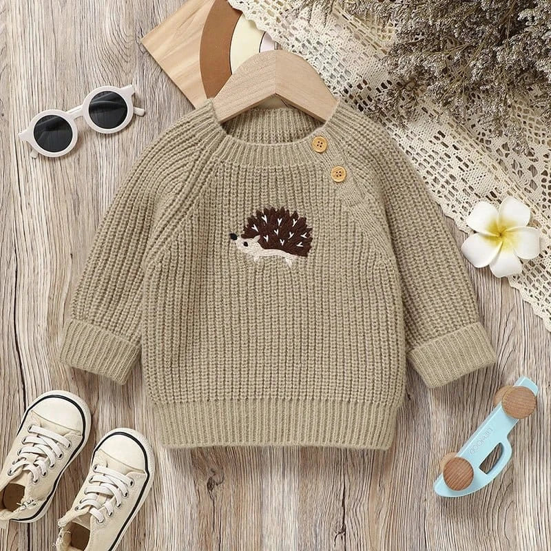 Hedgehog Embroidered Knit Sweater (6M - 3Y) - Image 2