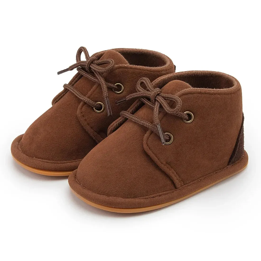 Baby Lace-Up Ankle Boots with Soft Non-Slip Sole (0–18M)