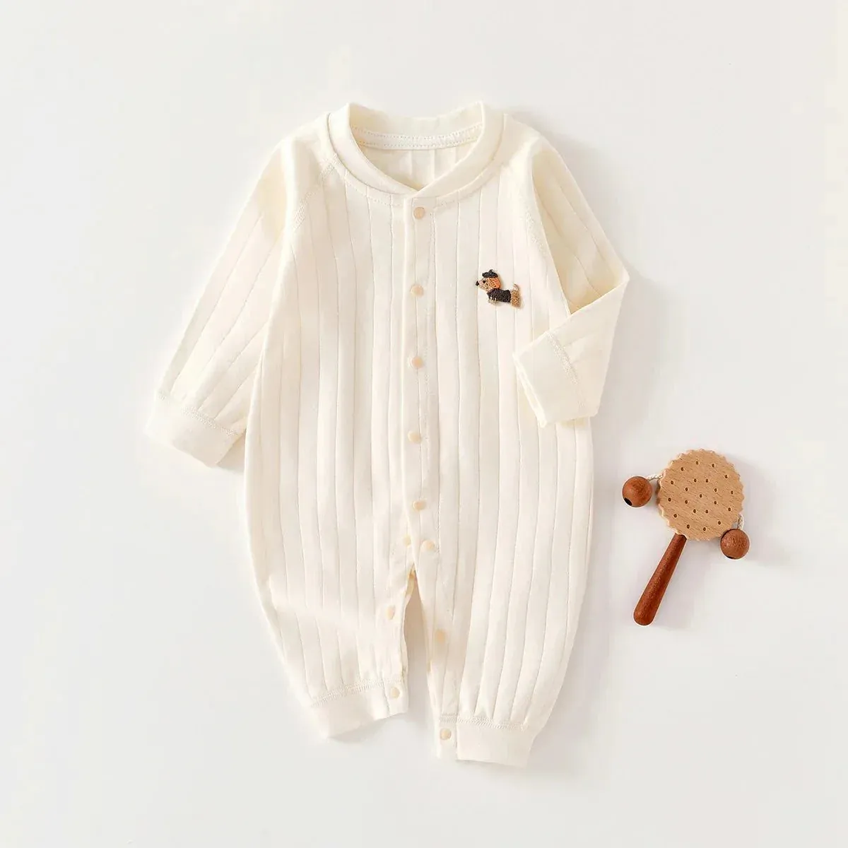 Timeless Striped Cotton Romper (0-12M) - Image 2
