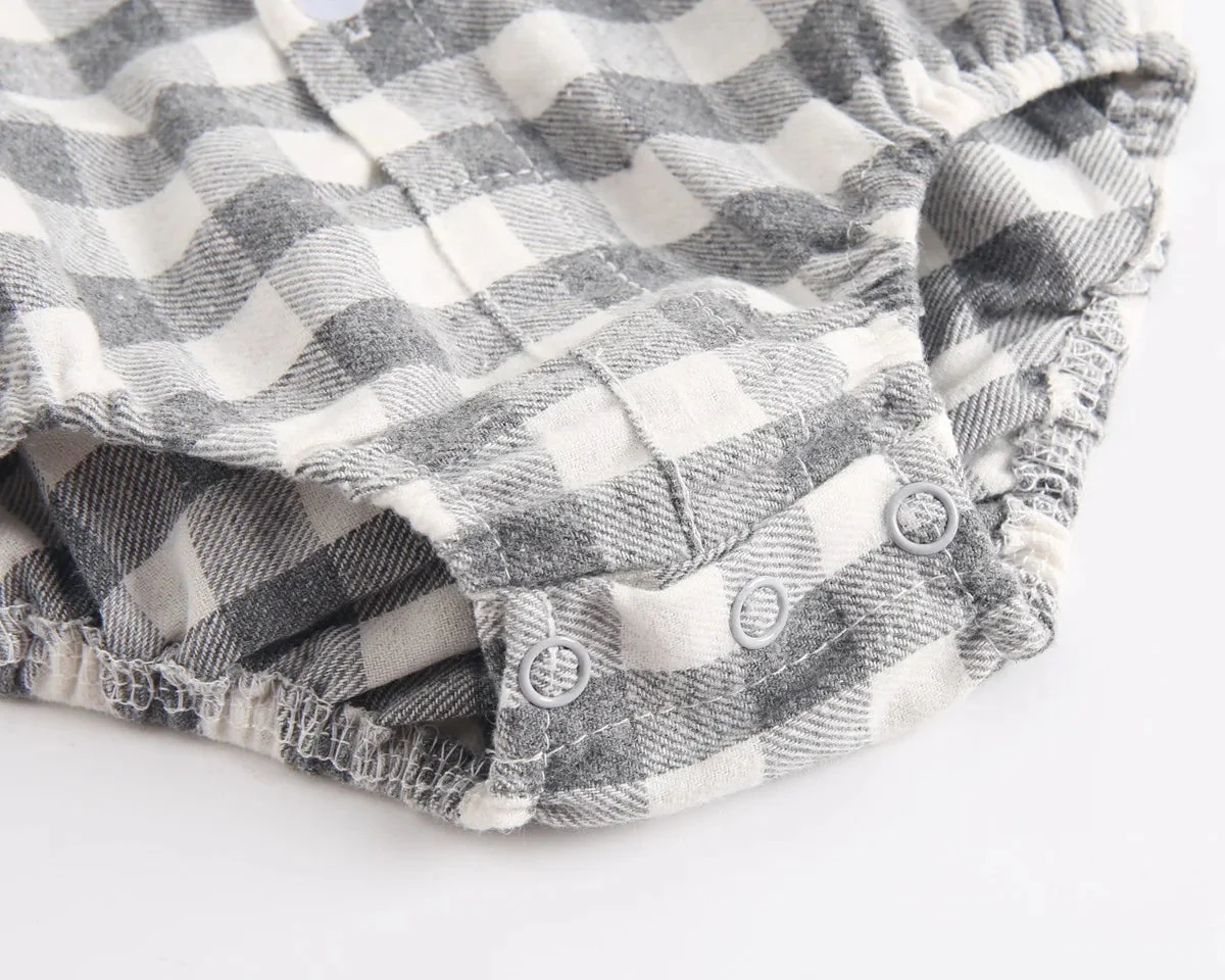Baby Plaid Shirt Bodysuit – Long Sleeve Button-Down (0–36M) - Image 11