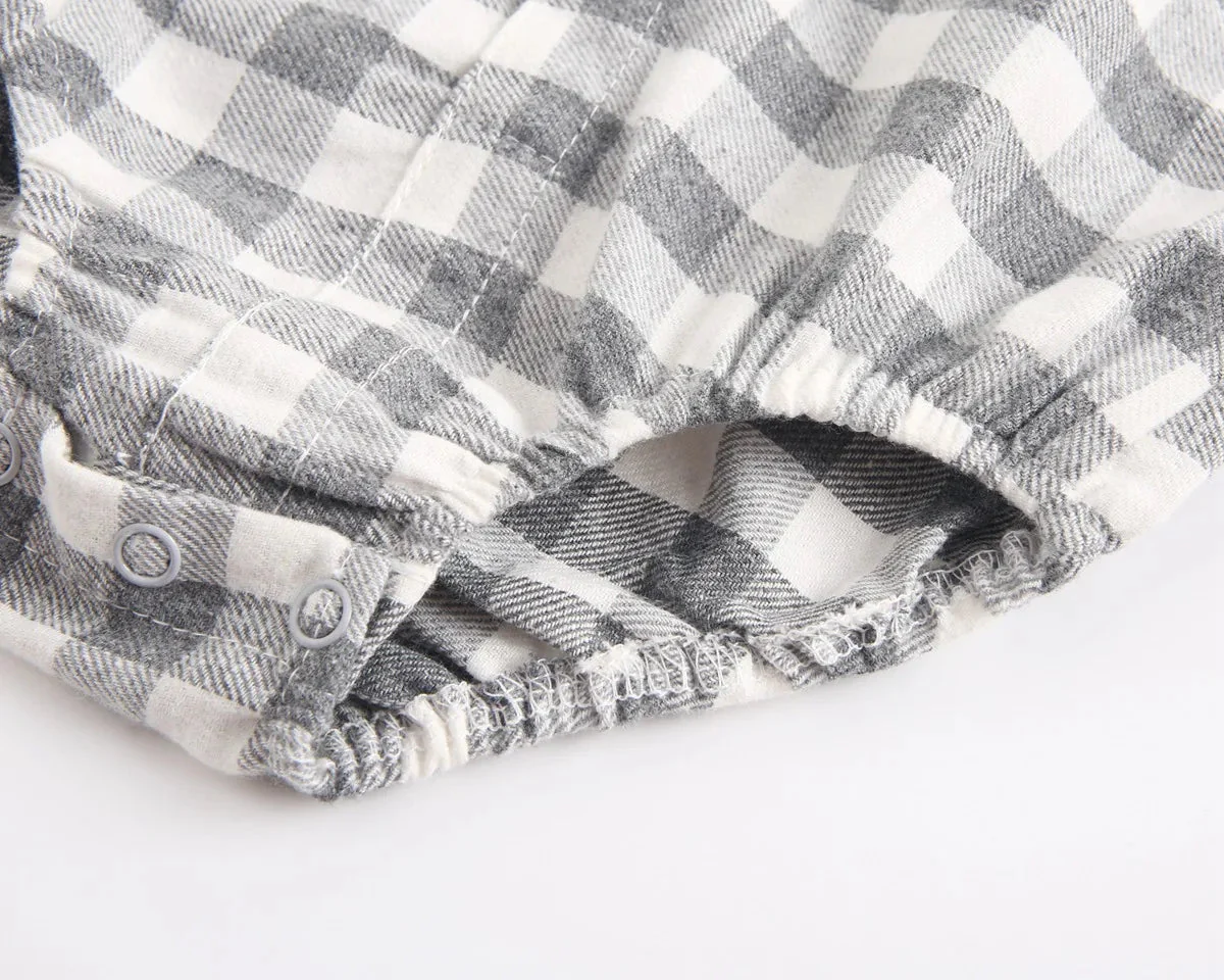 Baby Plaid Shirt Bodysuit – Long Sleeve Button-Down (0–36M) - Image 12