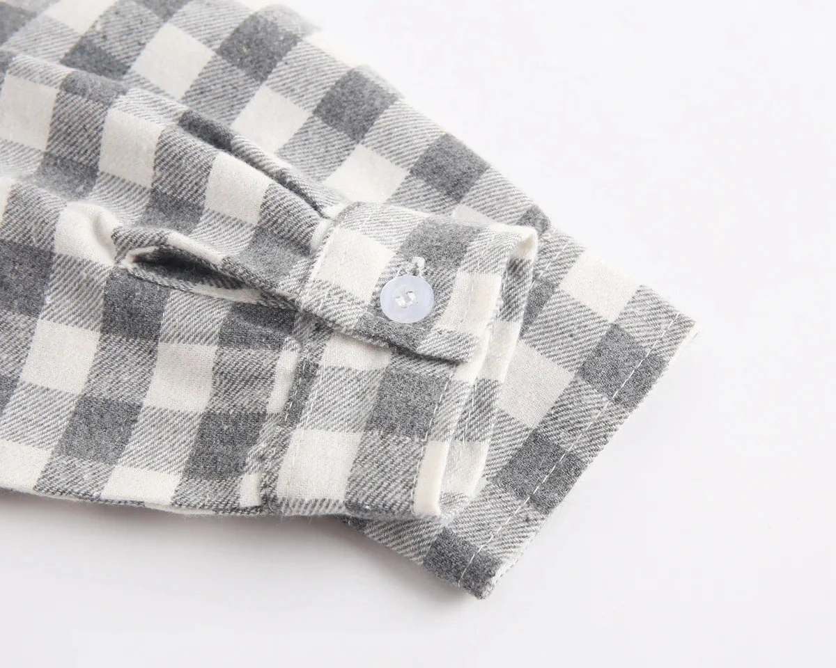 Baby Plaid Shirt Bodysuit – Long Sleeve Button-Down (0–36M) - Image 13