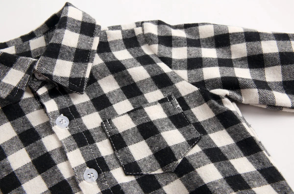 Baby Plaid Shirt Bodysuit – Long Sleeve Button-Down (0–36M) - Image 17