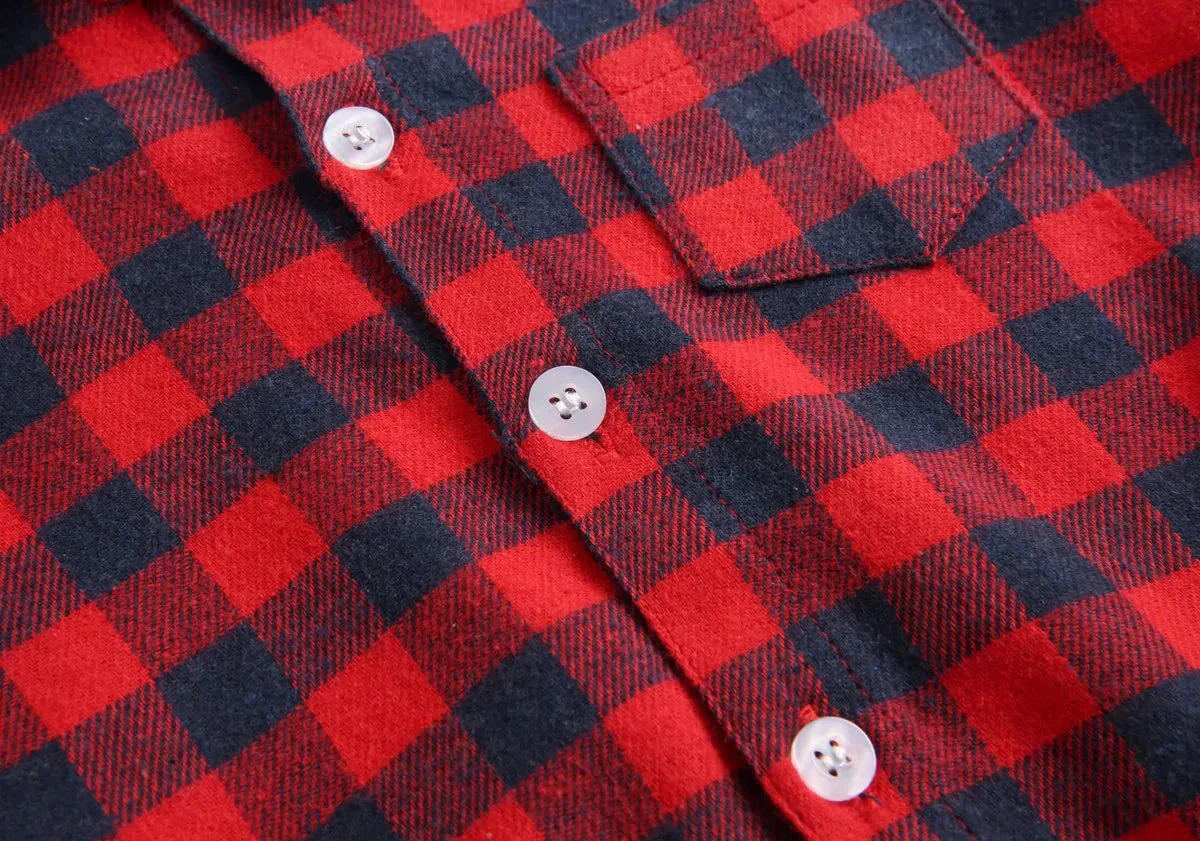 Baby Plaid Shirt Bodysuit – Long Sleeve Button-Down (0–36M) - Image 5