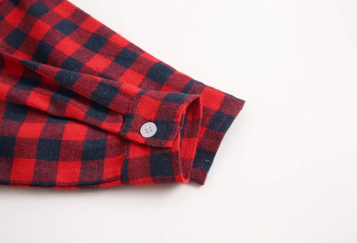 Baby Plaid Shirt Bodysuit – Long Sleeve Button-Down (0–36M) - Image 6