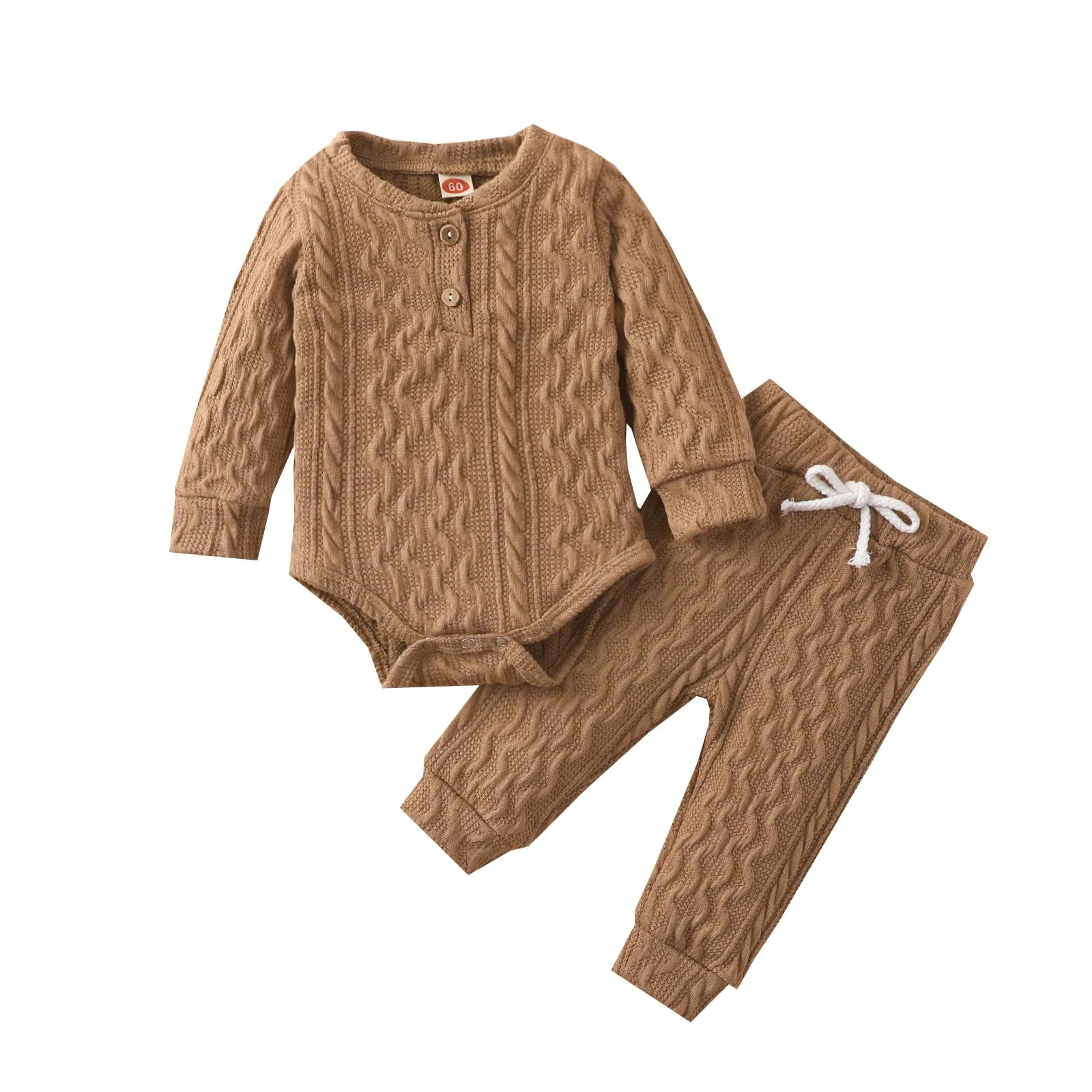 Baby Ribbed Outfit Set – Long Sleeve Top & Pants (0-24M) - Image 10