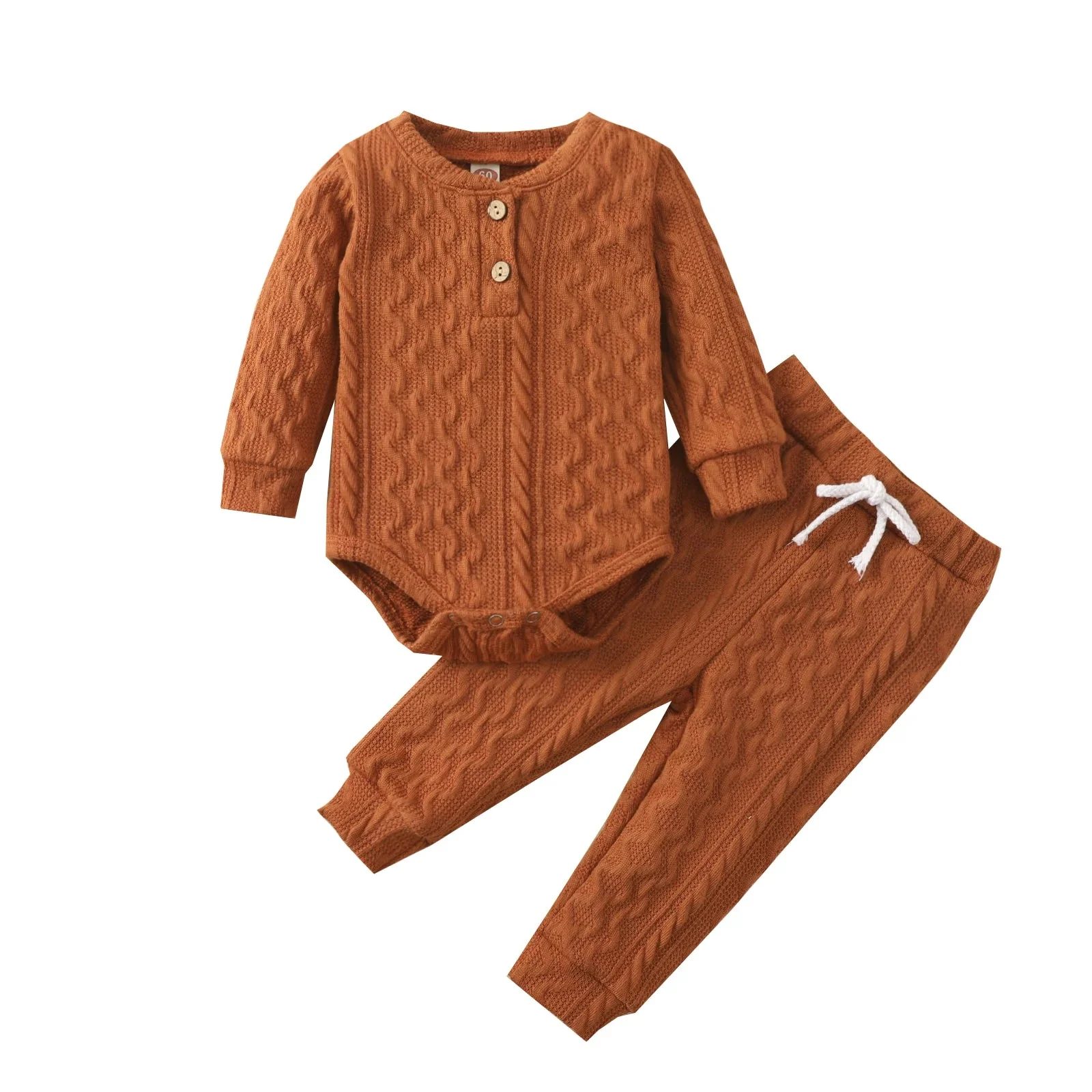 Baby Ribbed Outfit Set – Long Sleeve Top & Pants (0-24M) - Image 8