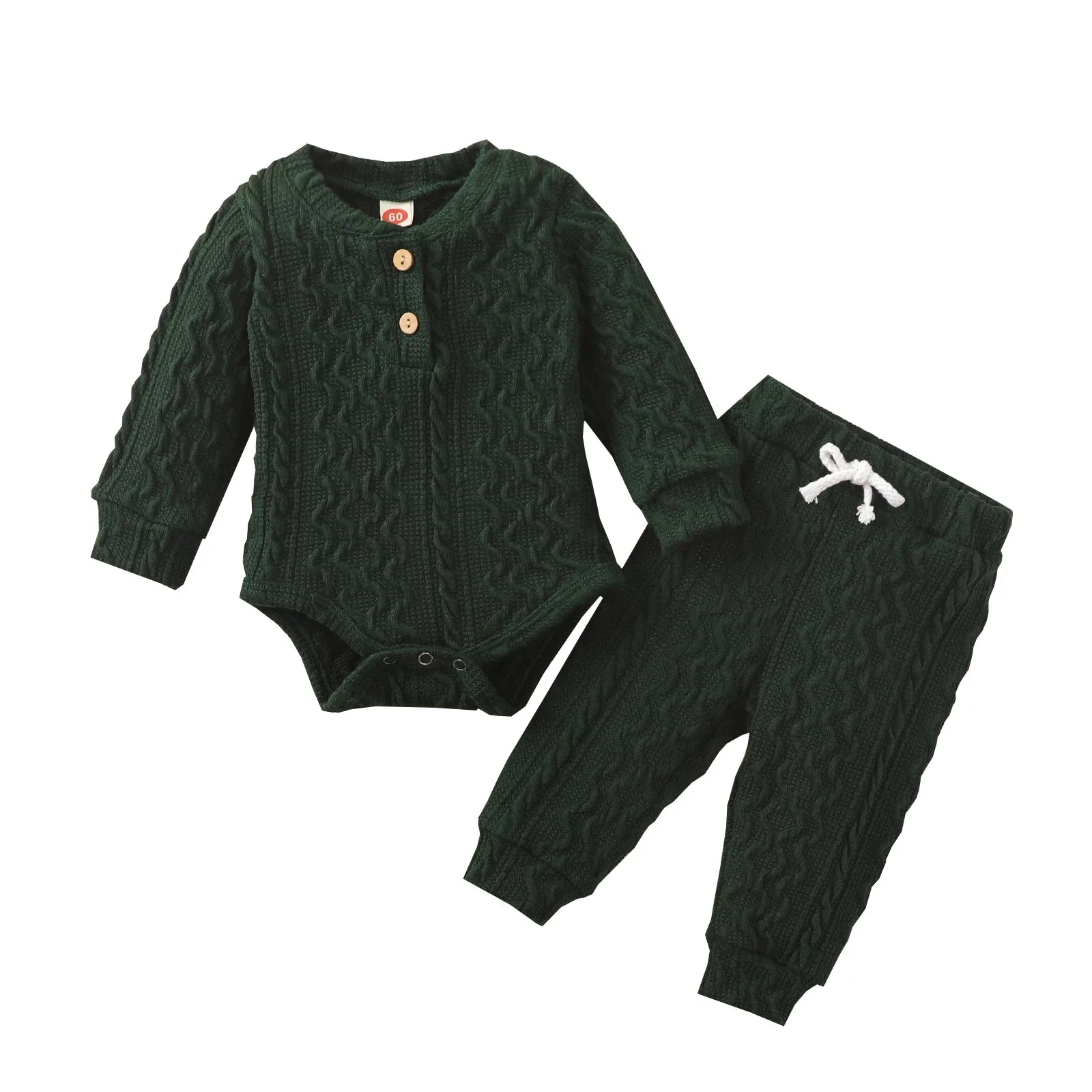 Baby Ribbed Outfit Set – Long Sleeve Top & Pants (0-24M) - Image 9