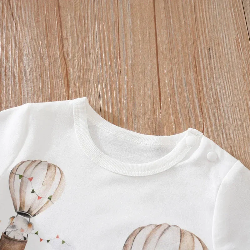 Baby Short Sleeve Romper – Animal Cartoon Print (0-18M) - Image 4