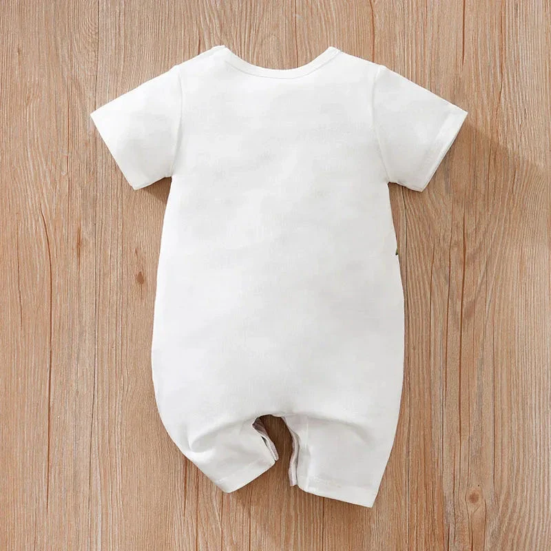 Baby Short Sleeve Romper – Animal Cartoon Print (0-18M) - Image 6