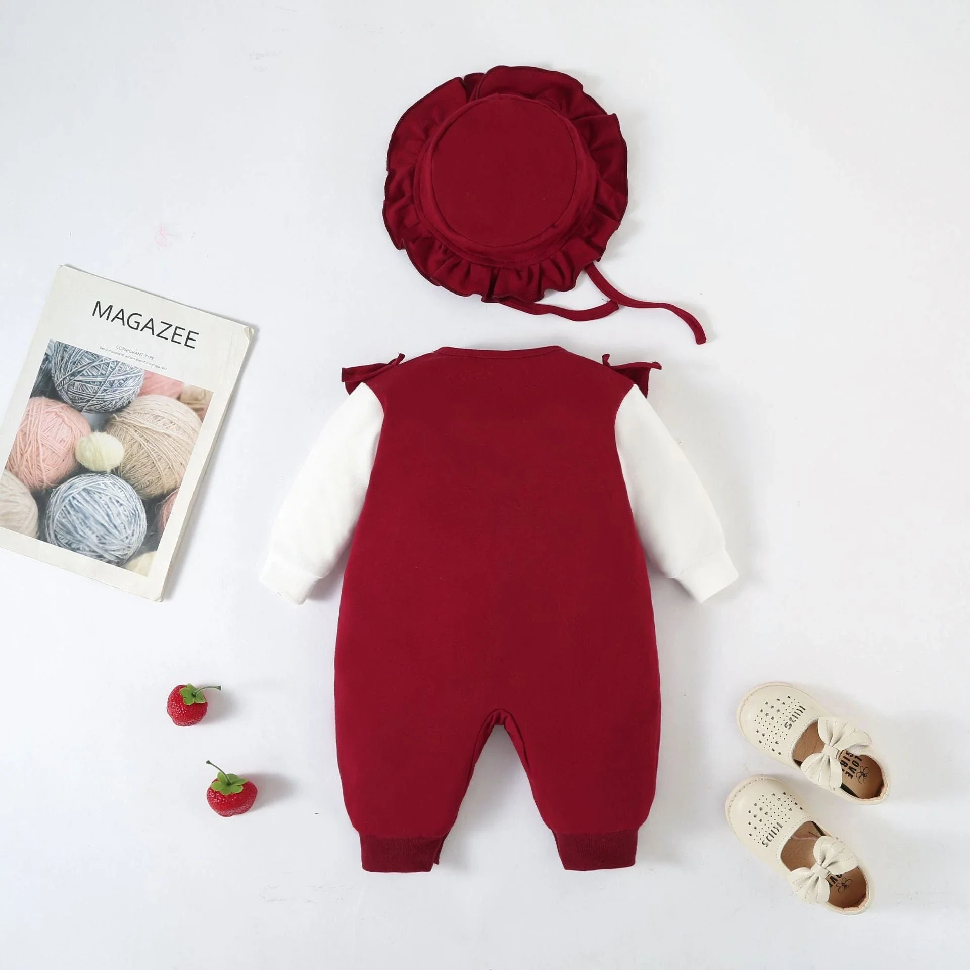 Velvet-Lined Jumpsuit & Bonnet (2-Piece, 0-12M) - Image 3