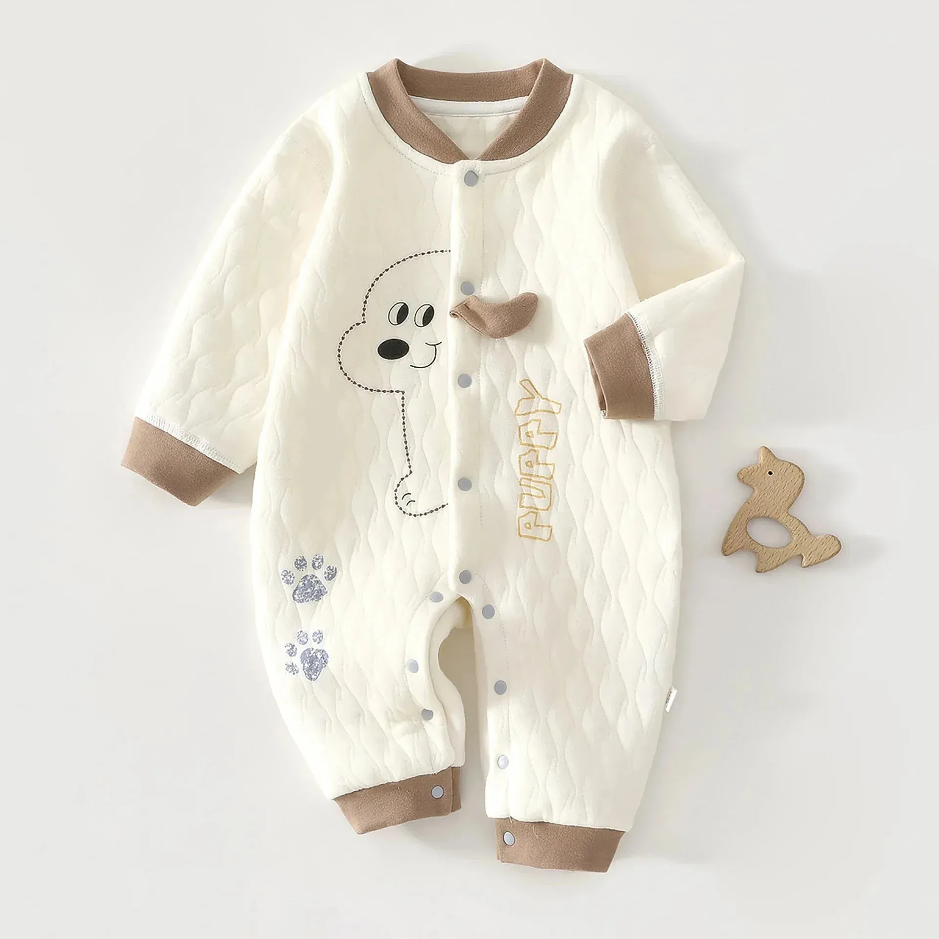 Three-Layer Warm Cotton Jumpsuit (3-24M)