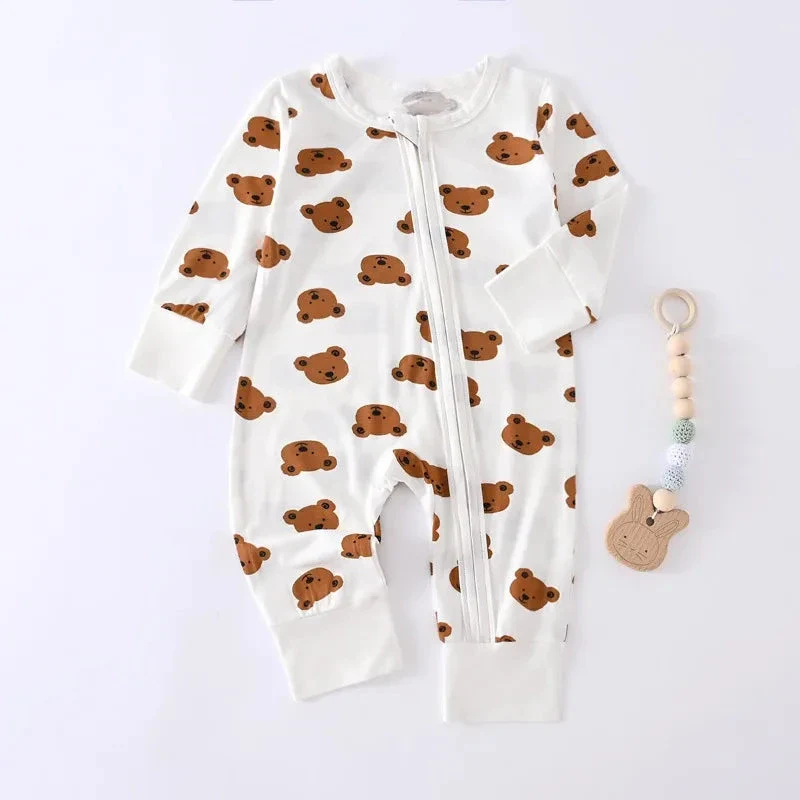 Bamboo Fiber Long Sleeve Baby Romper – Soft One-Piece (3-12M)