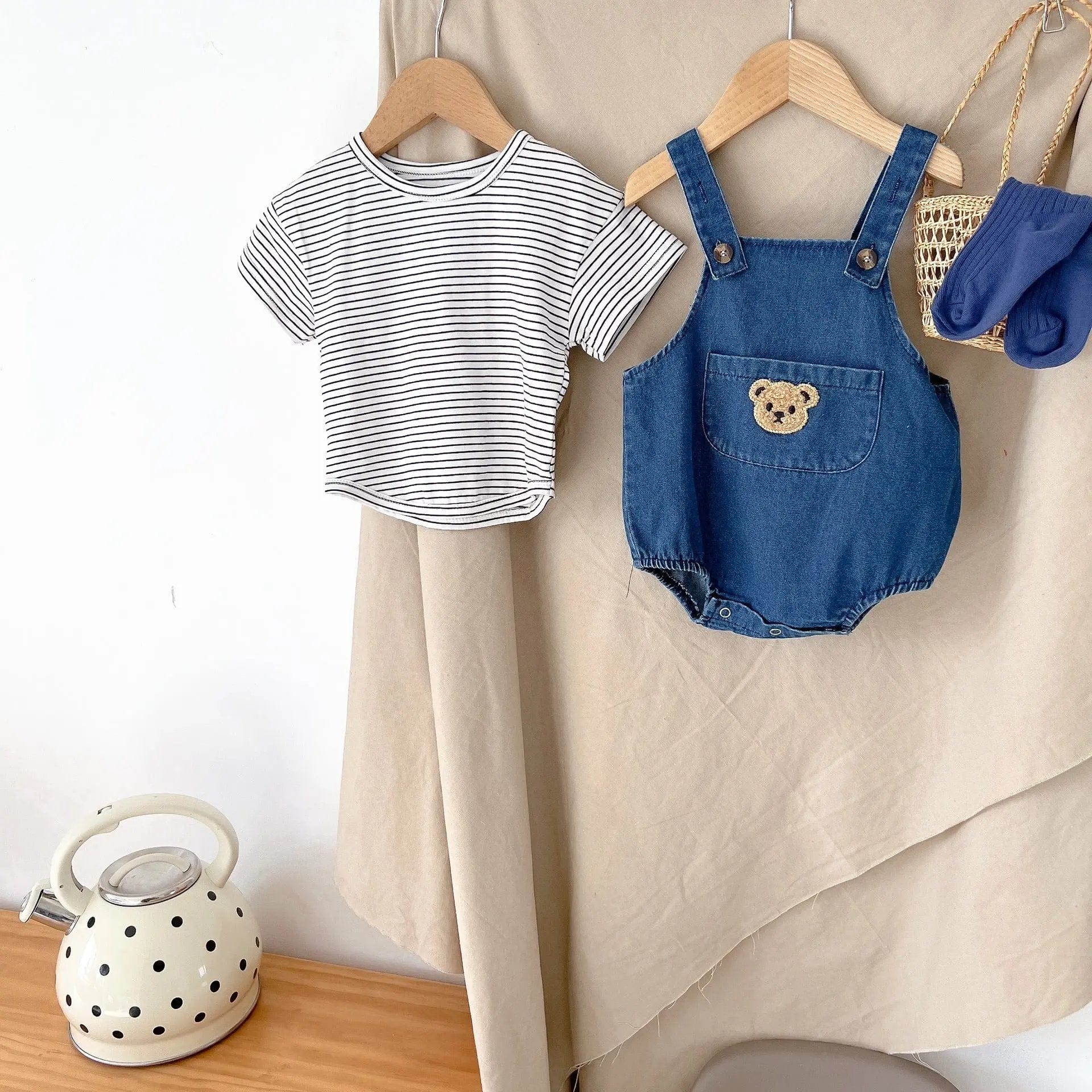 Bear Pocket Denim Shortalls (0-24M) - Image 3