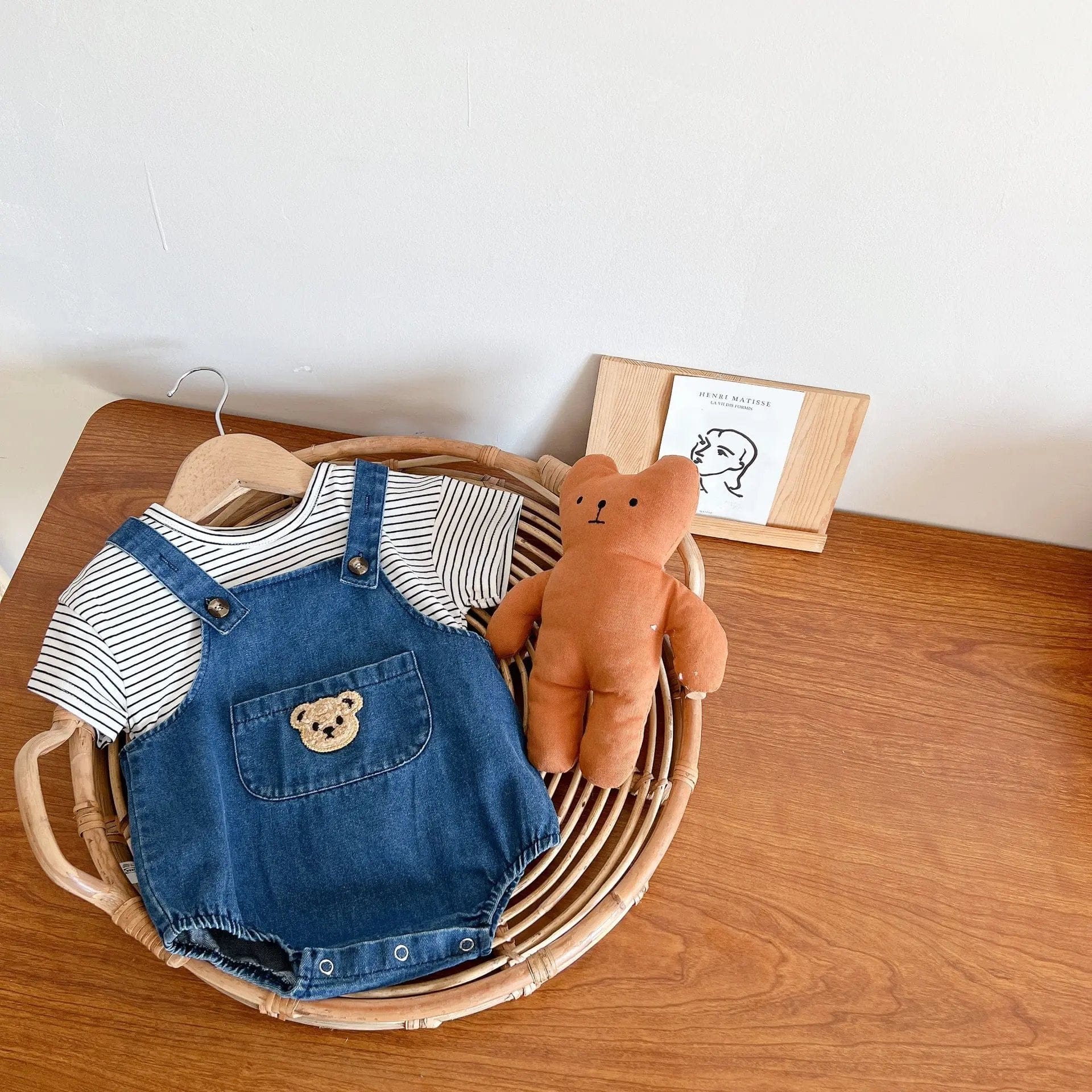 Bear Pocket Denim Shortalls (0-24M) - Image 4