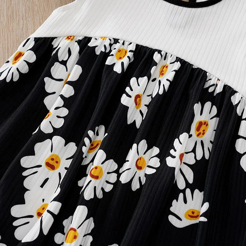 Black Daisy Baby Girl Sleeveless Romper (0–18M) - Image 5