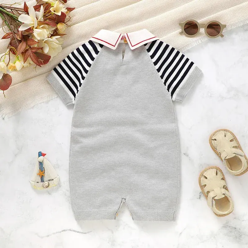 Summer Knit Short-Sleeve Jumpsuit (0-24M) - Image 3
