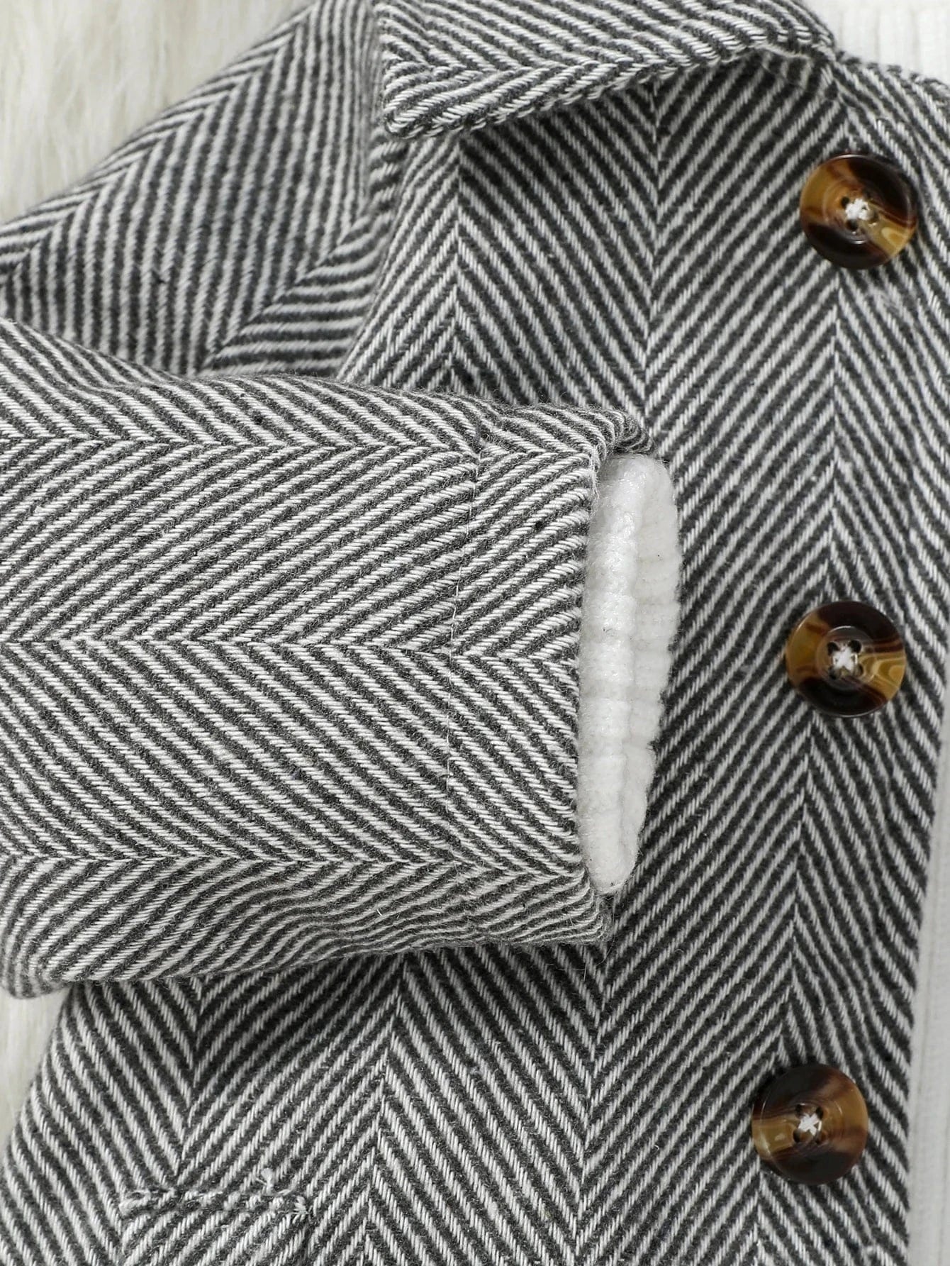 Chevron Fleece-Lined Baby Coat – Warm Winter Jacket (3–36M) - Image 4