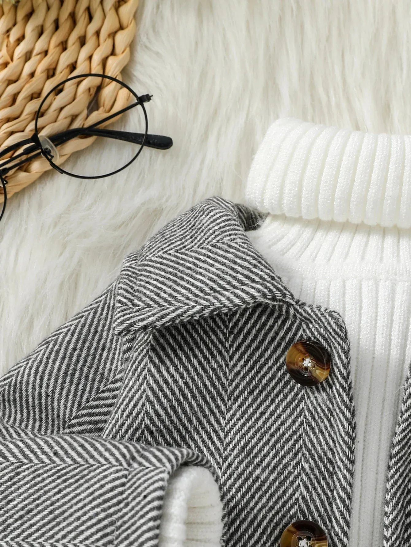 Chevron Fleece-Lined Baby Coat – Warm Winter Jacket (3–36M) - Image 5