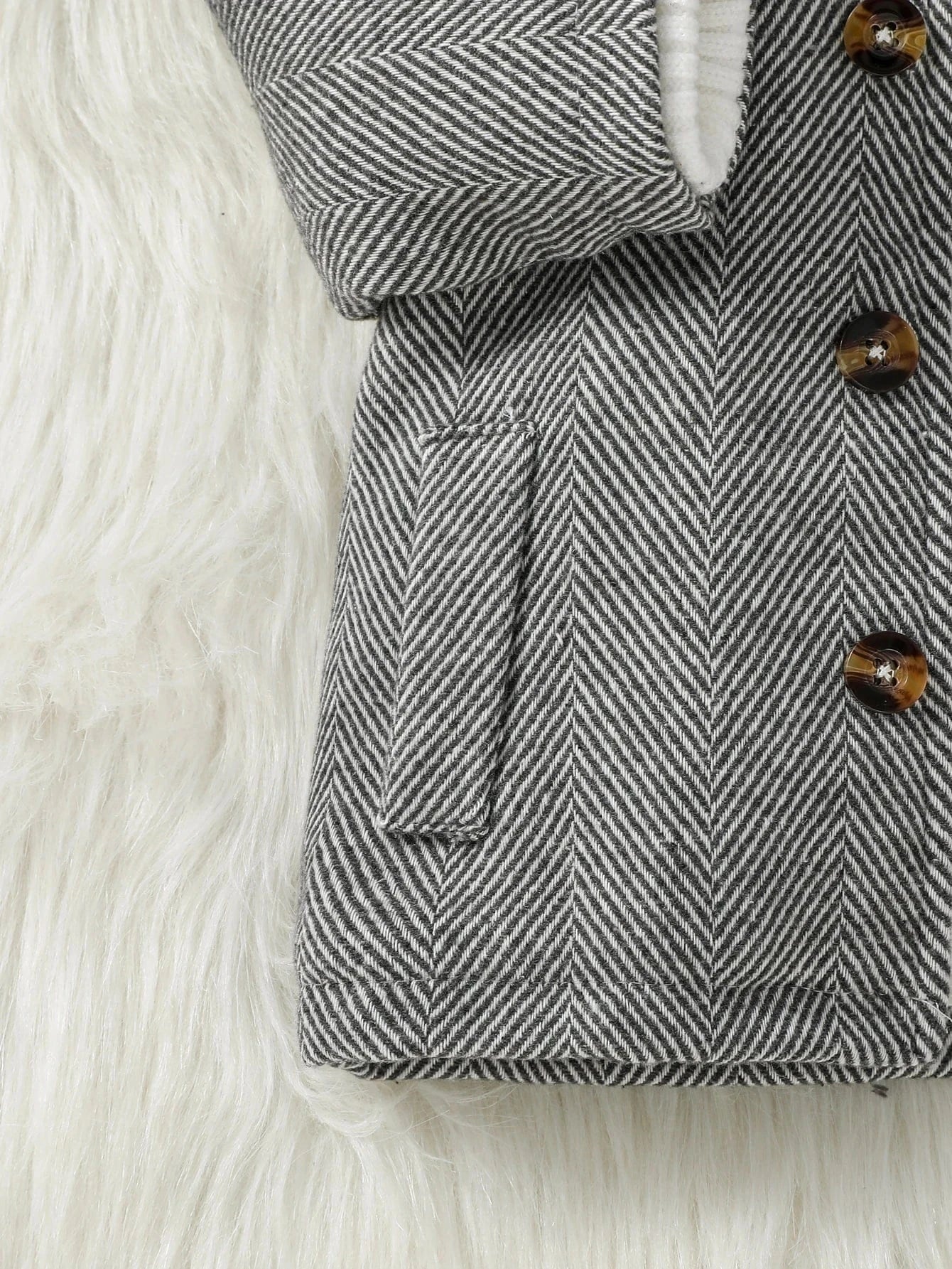 Chevron Fleece-Lined Baby Coat – Warm Winter Jacket (3–36M) - Image 6