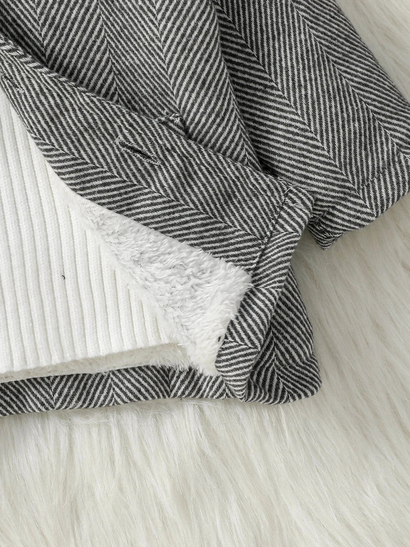 Chevron Fleece-Lined Baby Coat – Warm Winter Jacket (3–36M) - Image 7