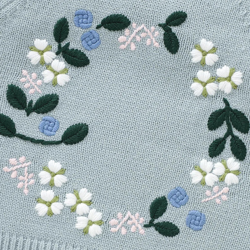 Floral Embroidered Knit Sweater for Babies – Long Sleeve Soft Knit Pullover (6–36M) - Image 5