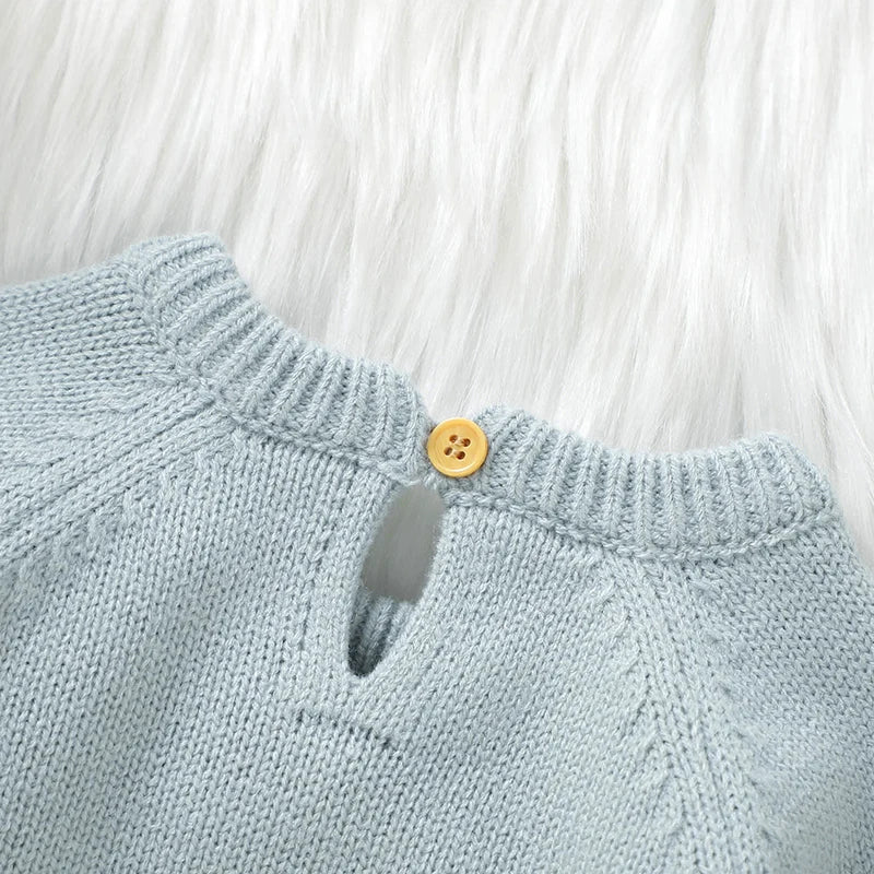 Floral Embroidered Knit Sweater for Babies – Long Sleeve Soft Knit Pullover (6–36M) - Image 6
