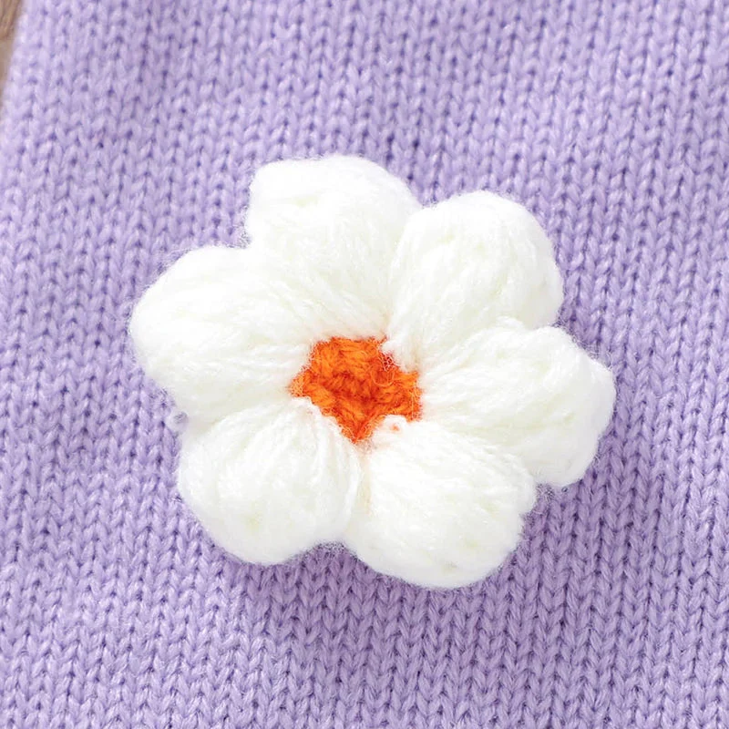 Floral Knit Baby Jumpsuit – Long Sleeve Cozy One-Piece (0-24M) - Image 5
