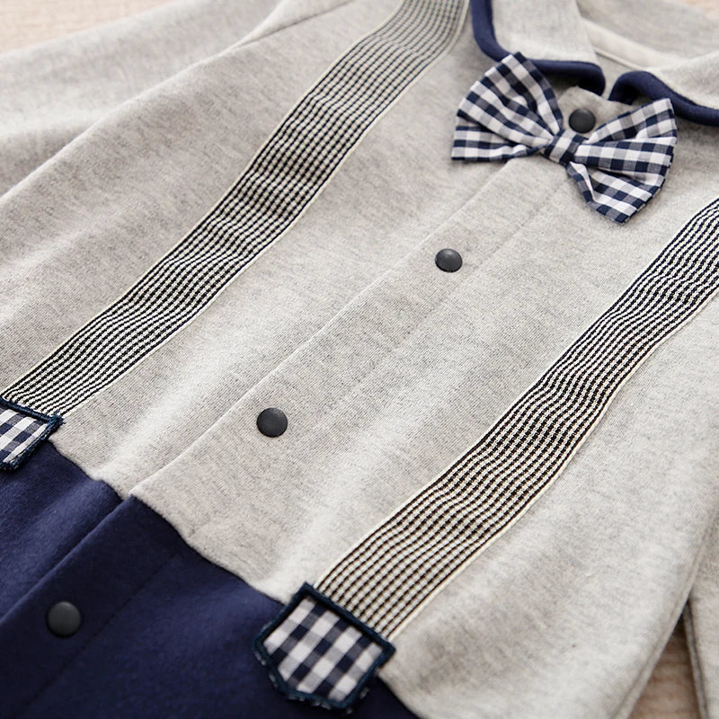 Gentleman Baby Boy Romper with Bow Tie & Suspenders (0–18M) - Image 4