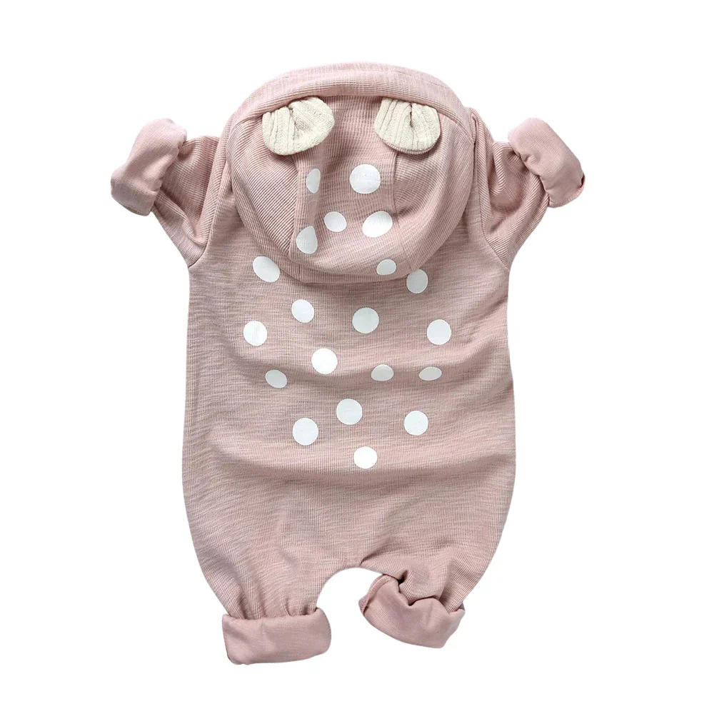 Hooded Baby Romper with Deer Patch – Cotton One-Piece (0-18M) - Image 6