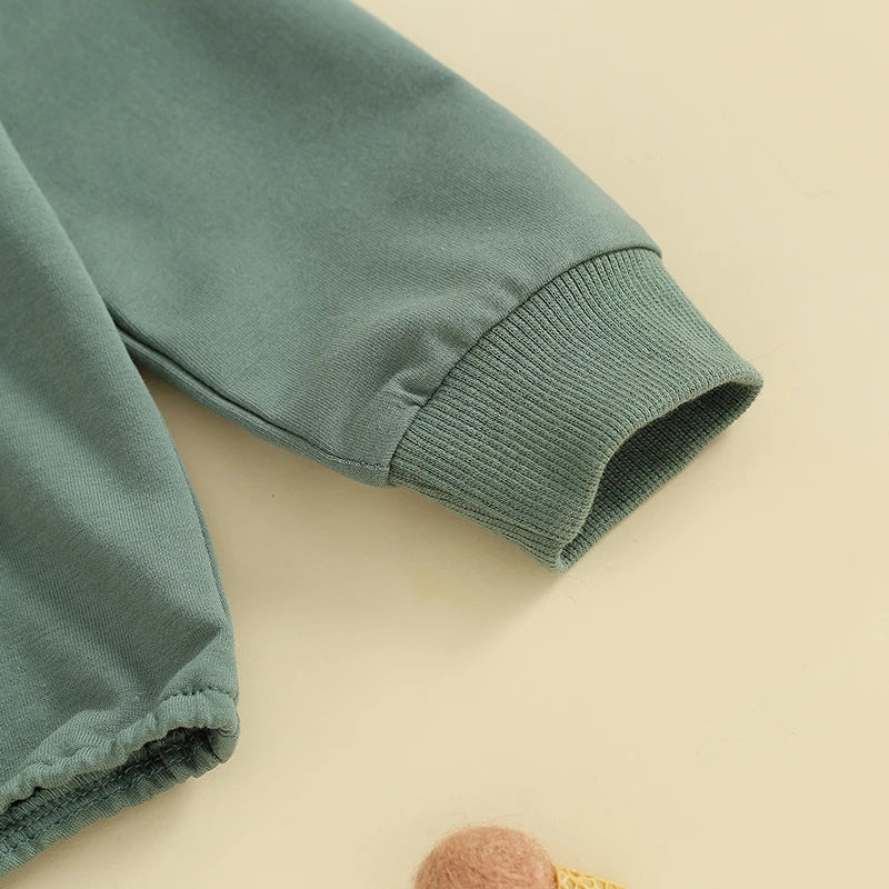 Hooded Baby Romper with Front Pocket – Long Sleeve One-Piece (0-24M) - Image 5