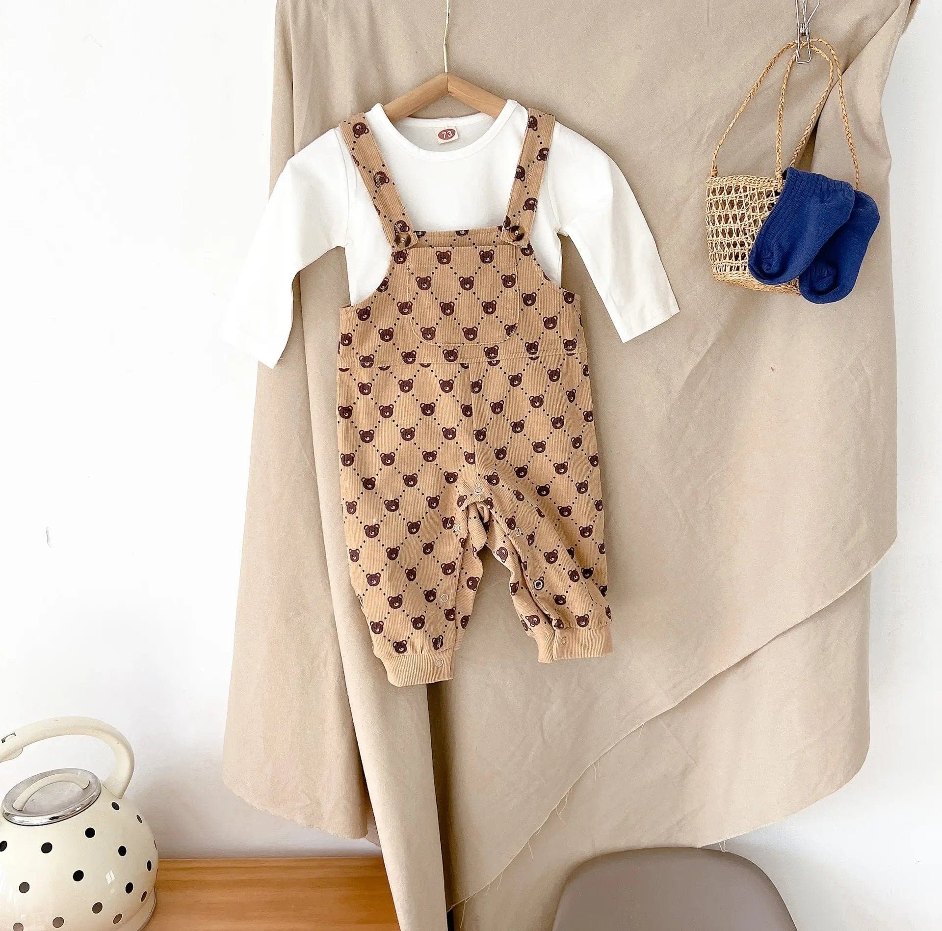 Comfy Bear Strap Overalls (0-24M) - Image 3