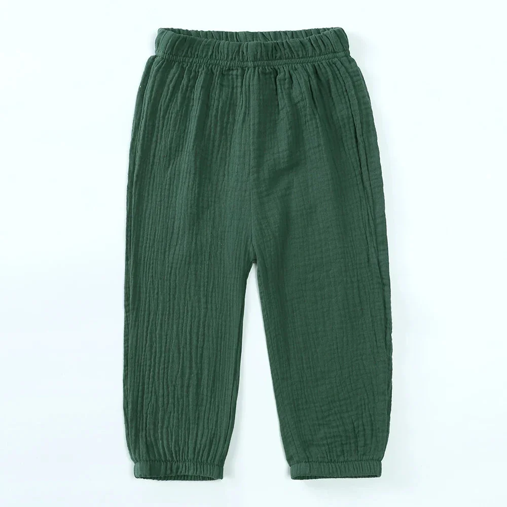 Kids Cotton Linen Bloomers Pants – Lightweight Spring Summer Trousers (12-36M) - Image 11