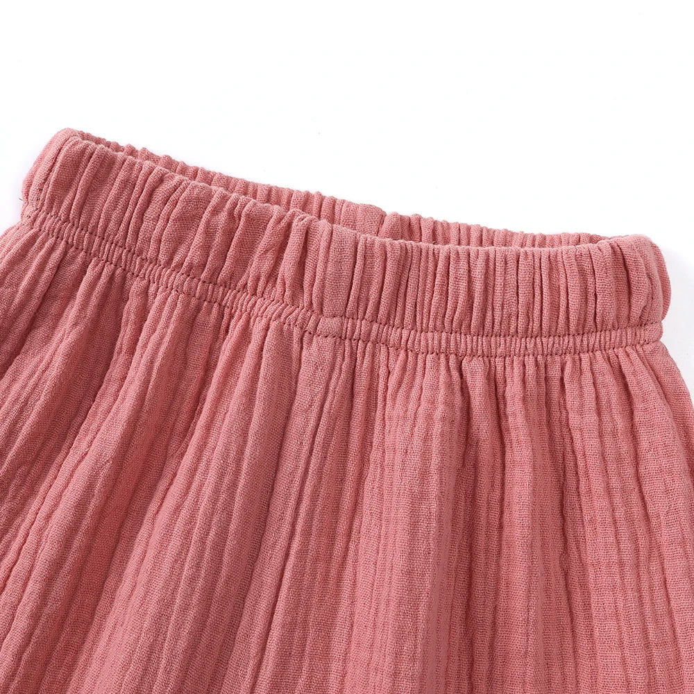 Kids Cotton Linen Bloomers Pants – Lightweight Spring Summer Trousers (12-36M) - Image 2