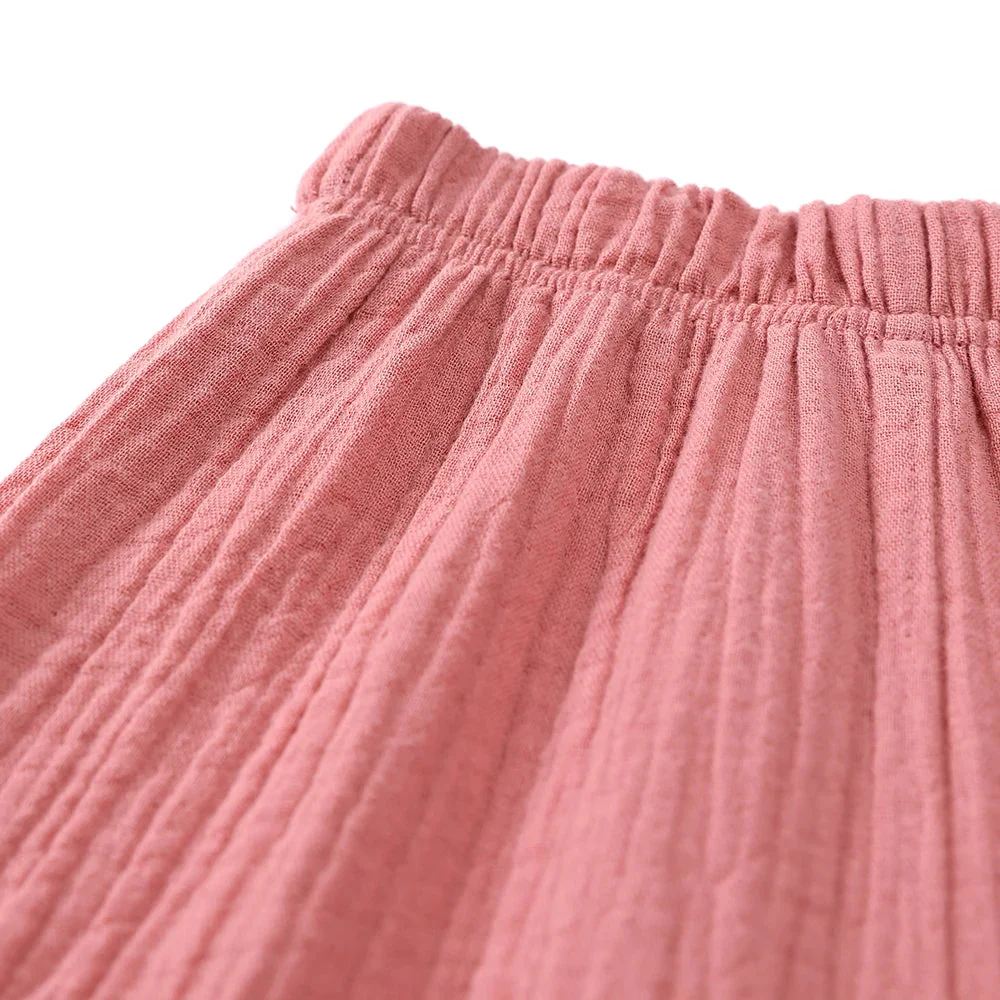Kids Cotton Linen Bloomers Pants – Lightweight Spring Summer Trousers (12-36M) - Image 3
