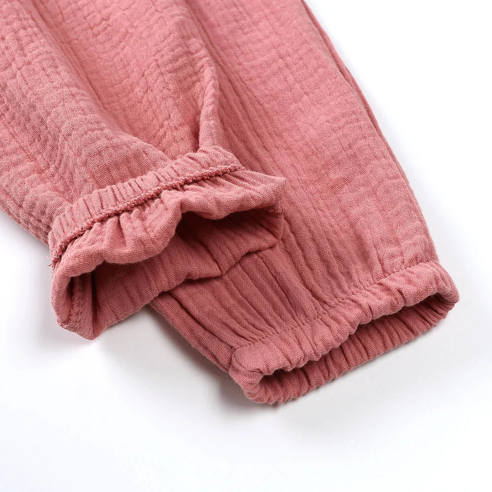Kids Cotton Linen Bloomers Pants – Lightweight Spring Summer Trousers (12-36M) - Image 5